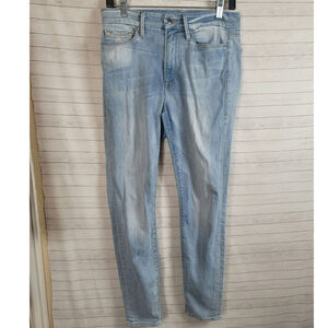 GOOD AMERICAN GOOD WAIST LIGHT WASH JEANS, SZ 6/28